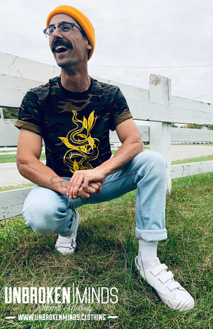 Yellow Medusa - Camo T-shirt - Unbroken Minds X Miss Willard